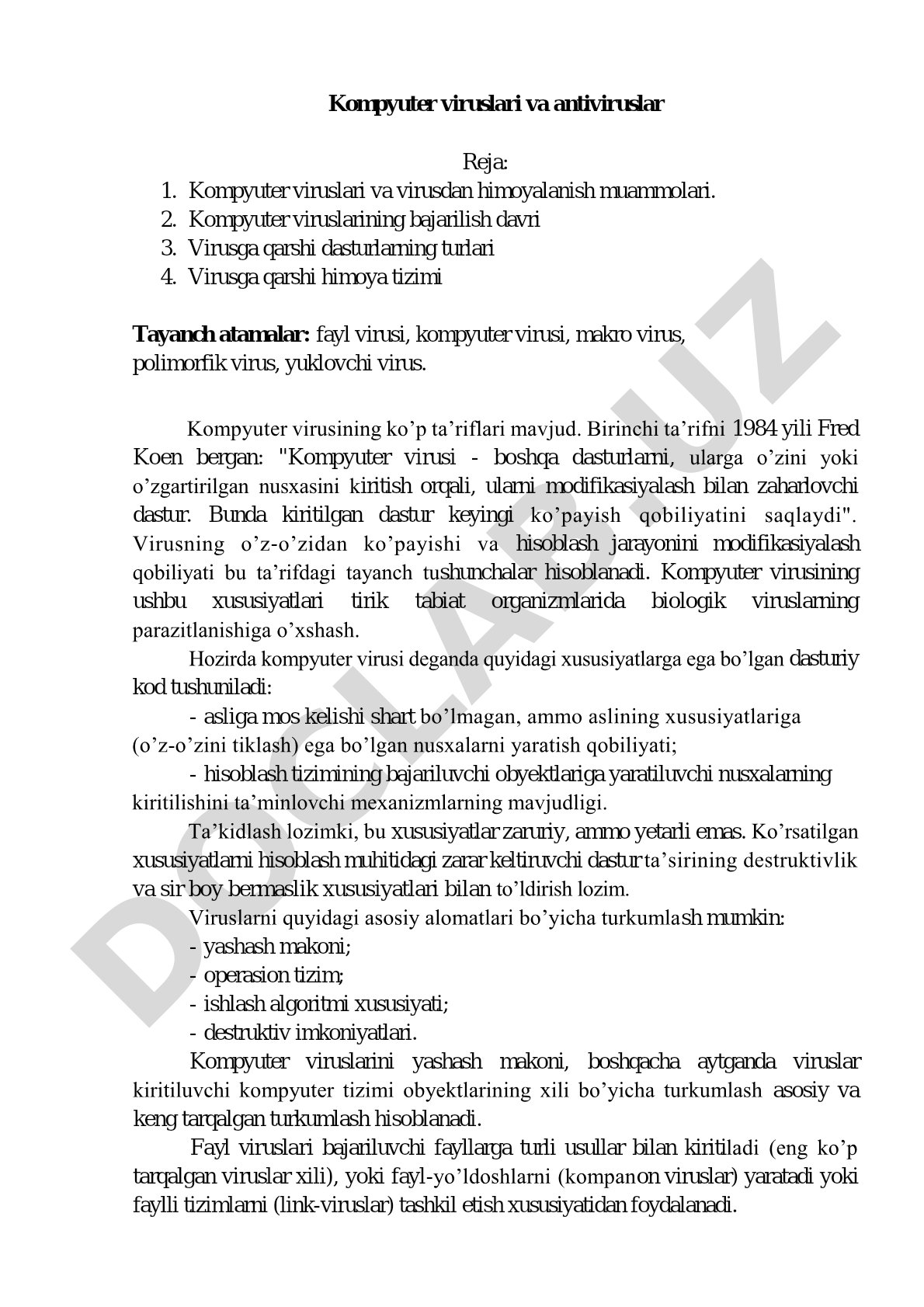 Kompyuter viruslari va antiviruslar PDF