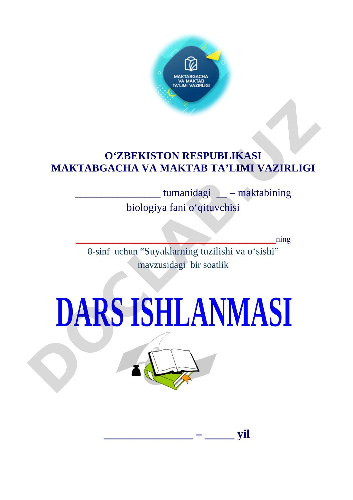 Biologiya dars ishlanmasi suyaklar