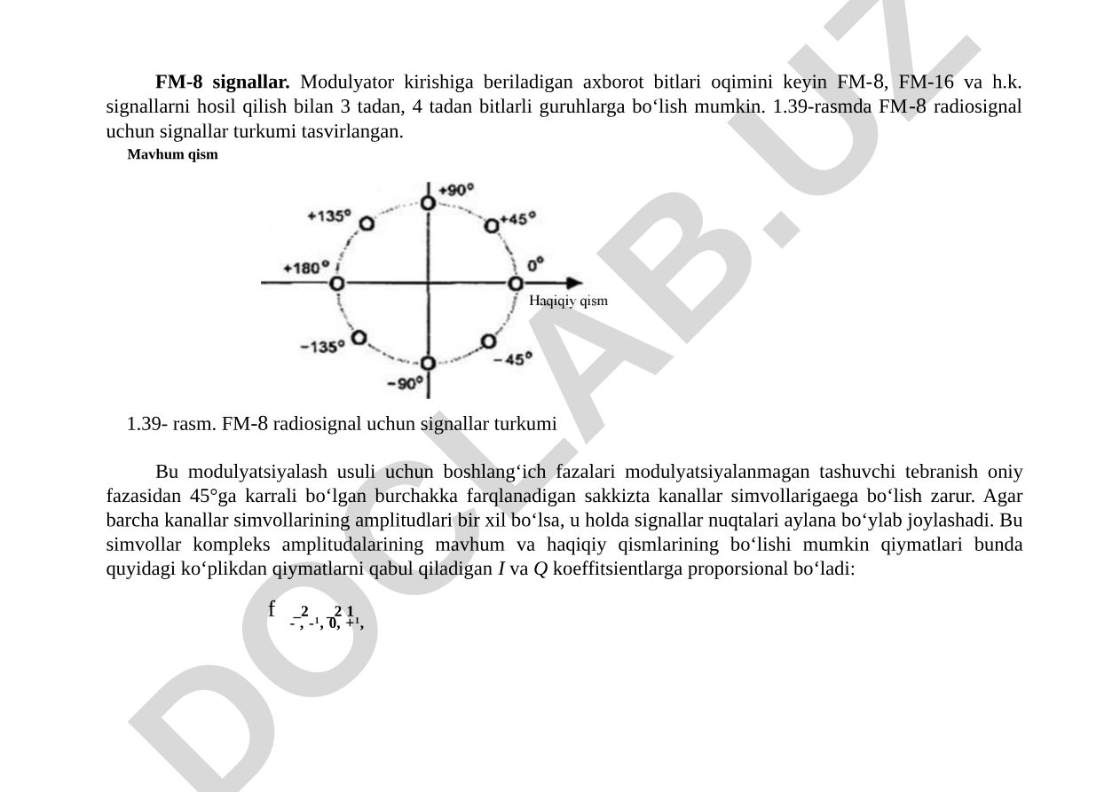 FM-8 signallar va modulyatsiya usullari