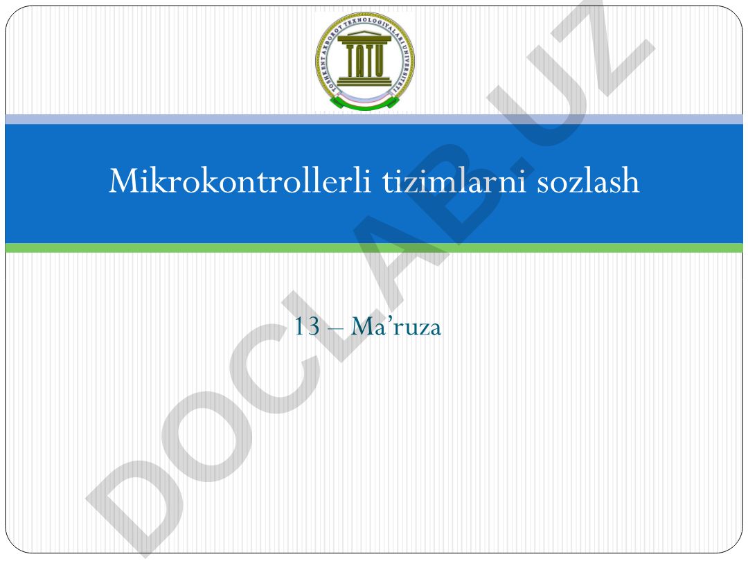 Mikrokontrollerli tizimlarni sozlash