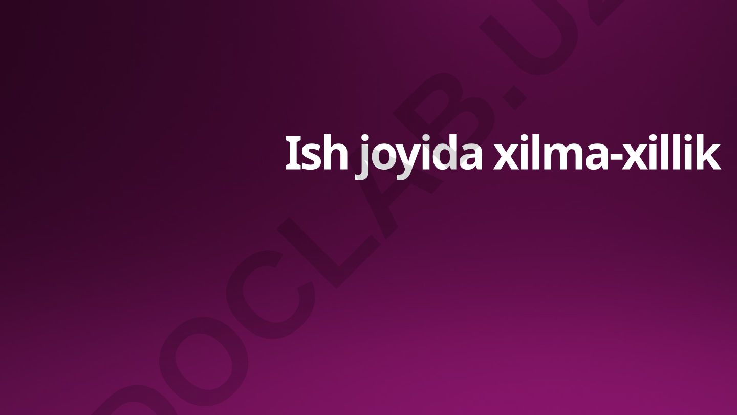 Ish joyida xilma-xillik va uni boshqarish