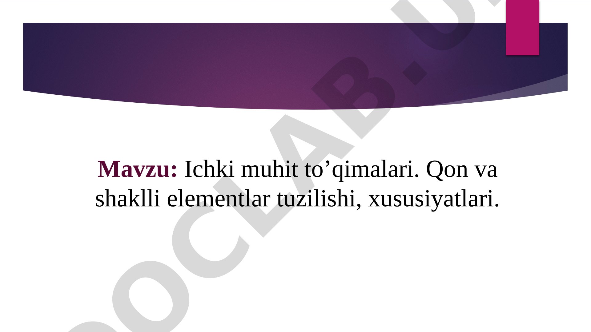Ichki muhit to'qimalari taqdimoti
