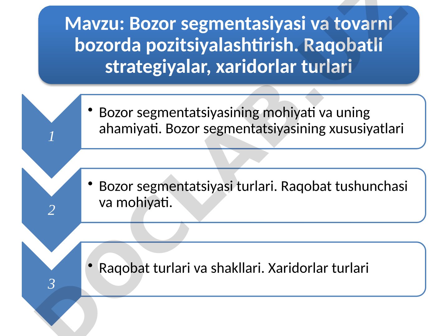 Bozor segmentasiyasi taqdimoti
