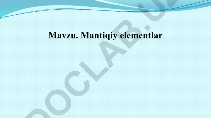 Mantiqiy elementlar