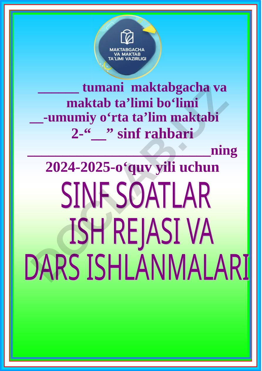 Sinf rahbari faoliyati va Tarbiya fanining amaliyotga joriy etilishi