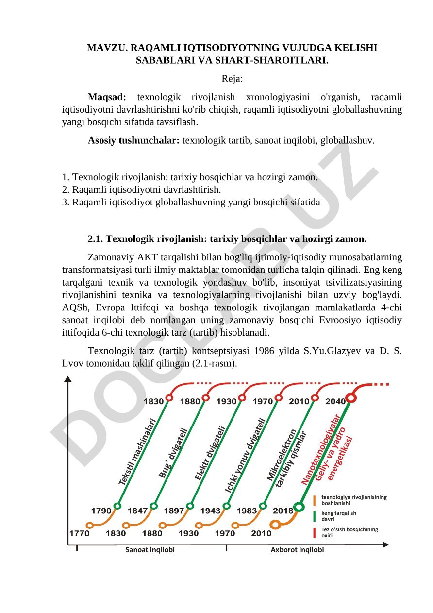 Raqamli iqtisodiyotning vujudga kelishi sabablari va shart-sharoitlari