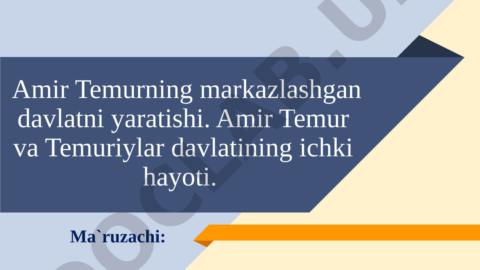 Amir Temur tarixi taqdimoti