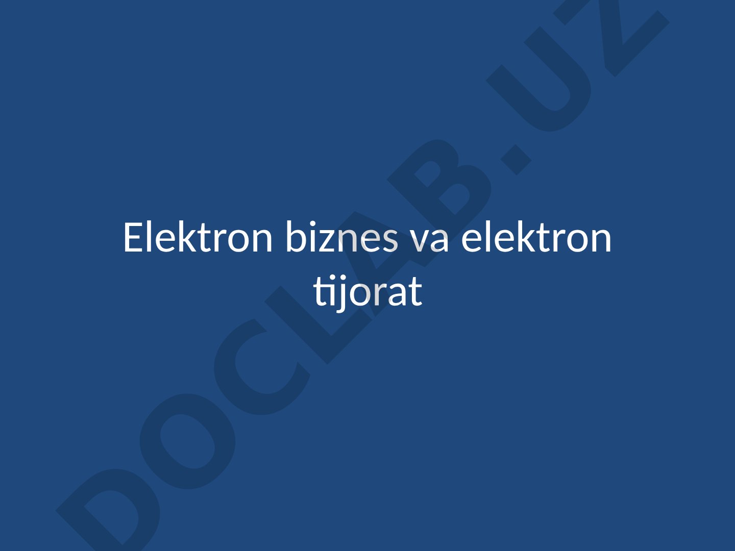 Elektron tijorat taqdimoti