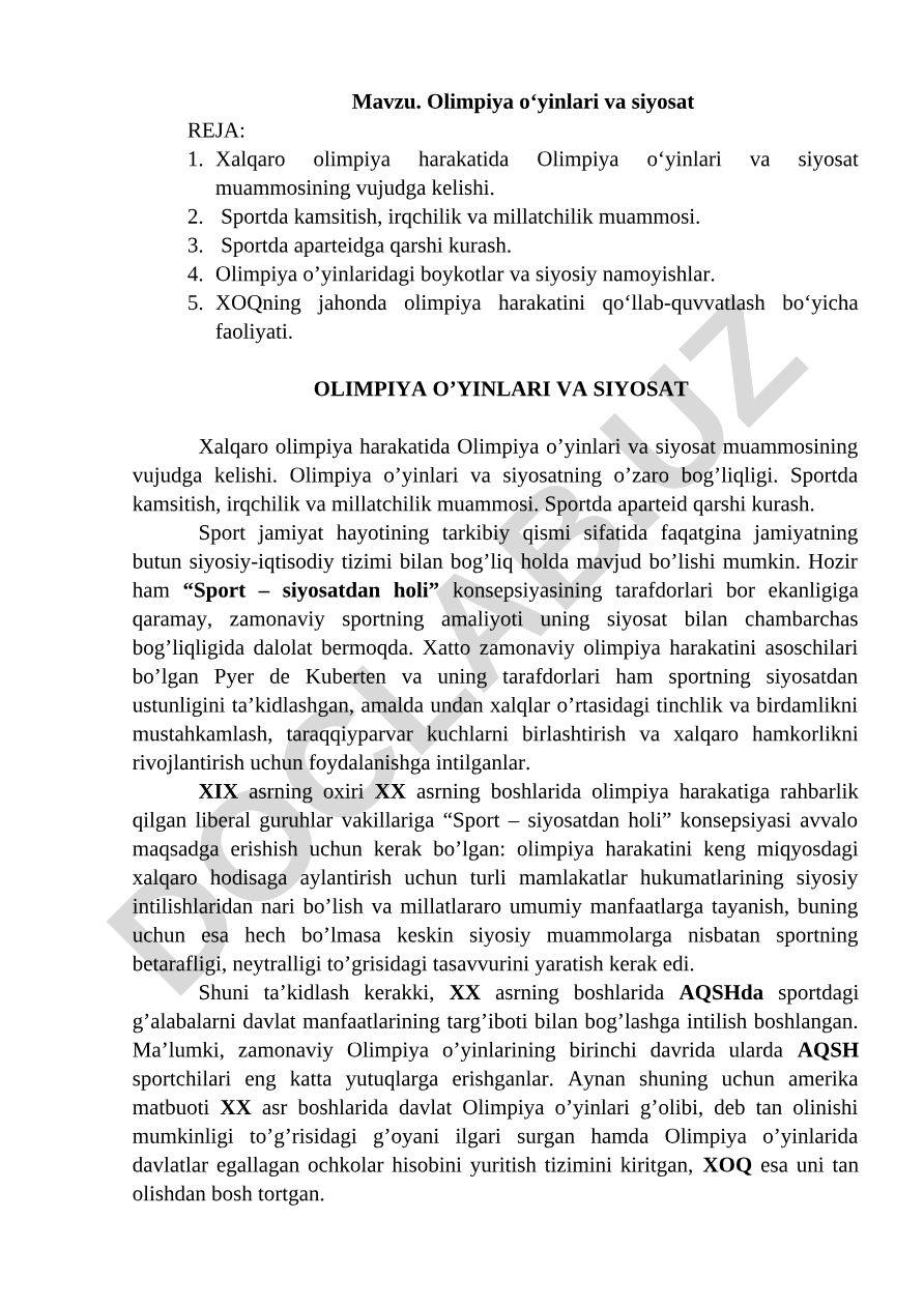 Olimpiya o‘yinlari va siyosat