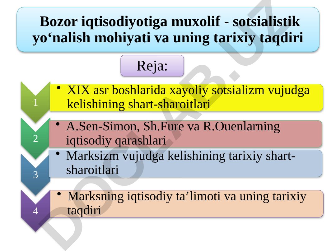 Bozor iqtisodiyotiga muxolif - sotsialistik yo‘nalish mohiyati va uning tarixiy taqdiri