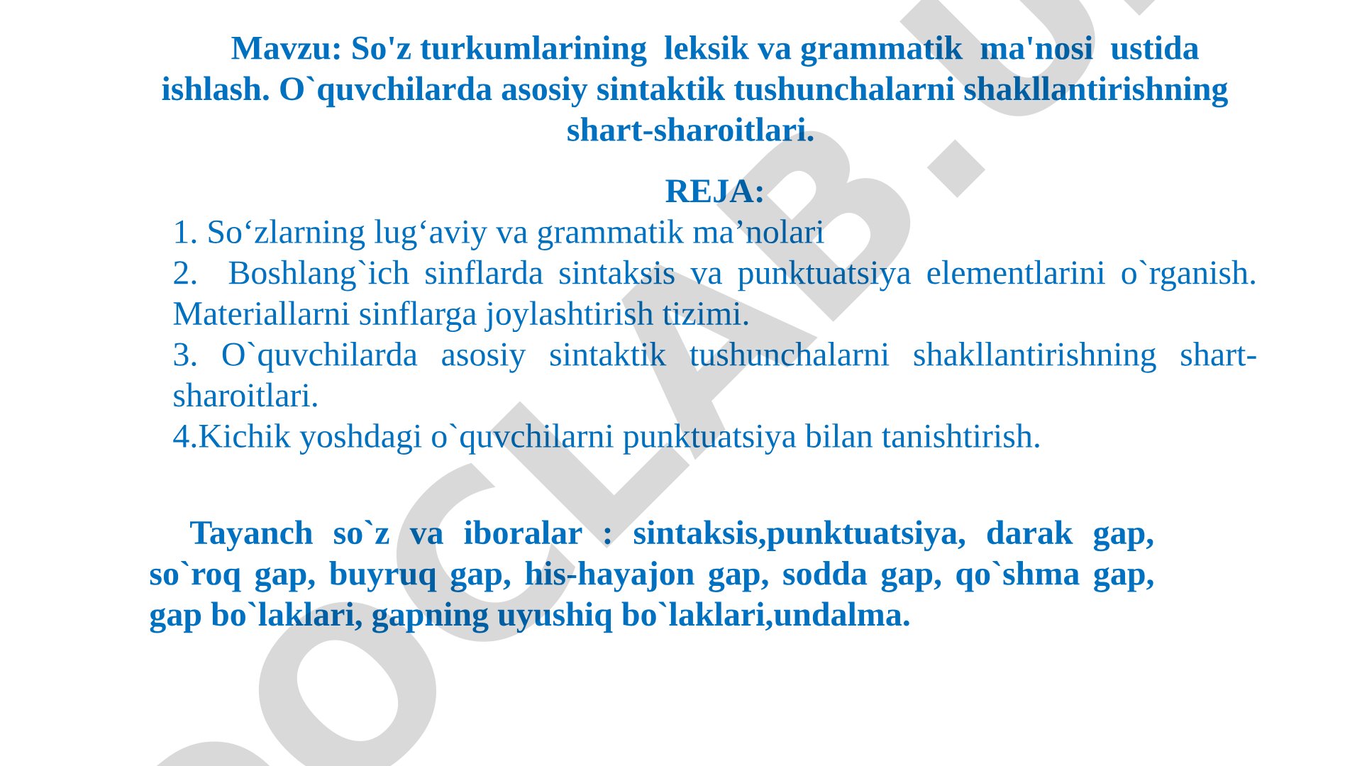 Sintaksis va punktuatsiya taqdimoti
