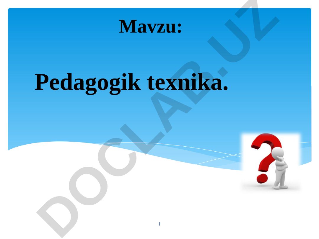 1 Pedagogik texnika