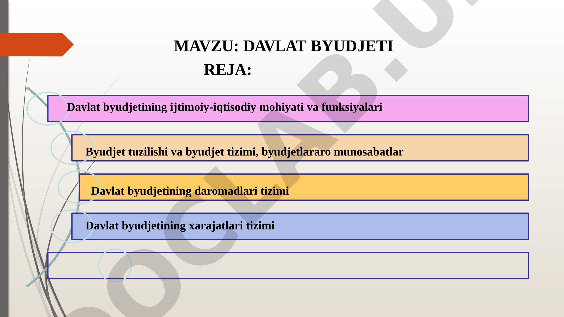 Davlat byudjetining ijtimoiy-iqtisodiy mohiyati va funksiyalari