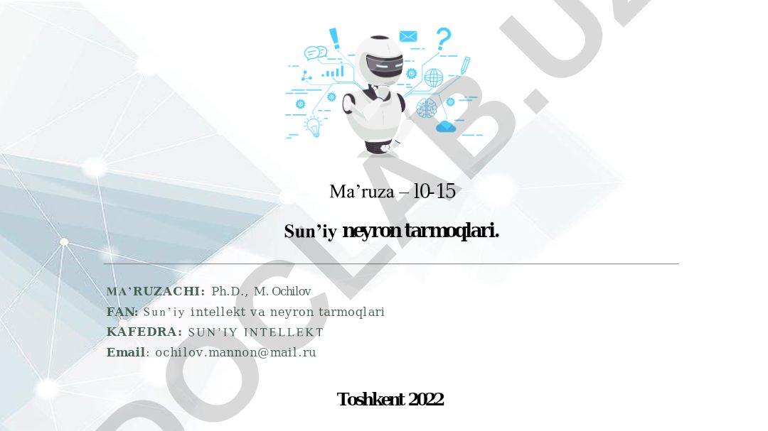 Sun'iy neyron tarmoqlari