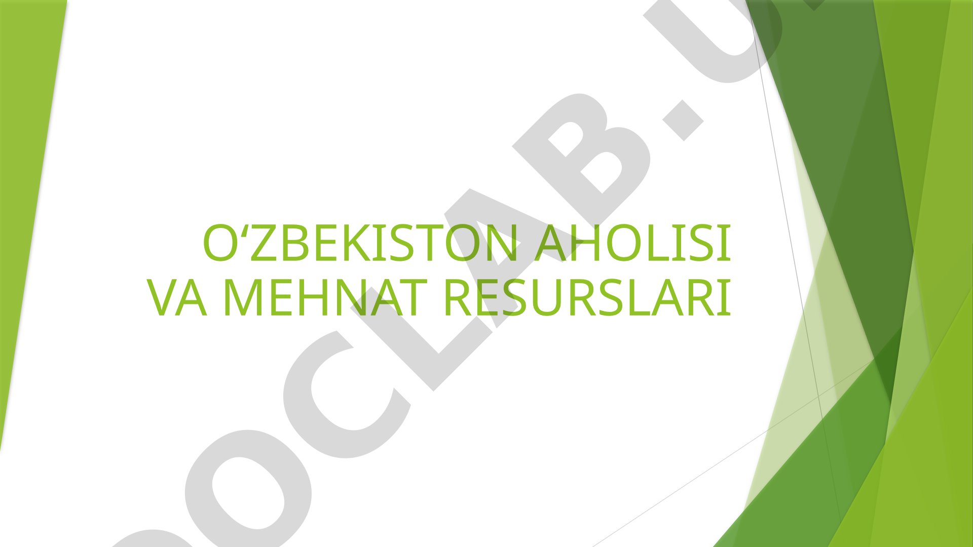 O'zbekiston aholisi statistika taqdimoti