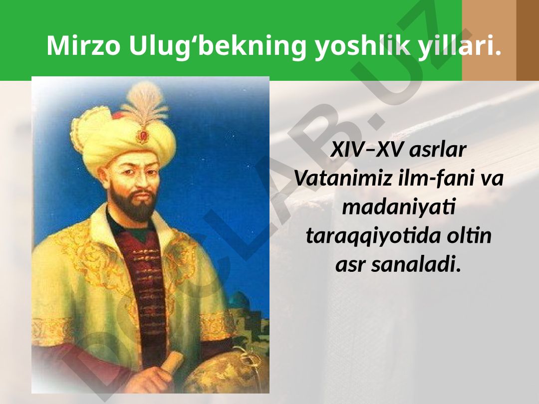 Mirzo Ulug‘bekning yoshlik yillari va ilm-fanga qo‘shgan hissasi