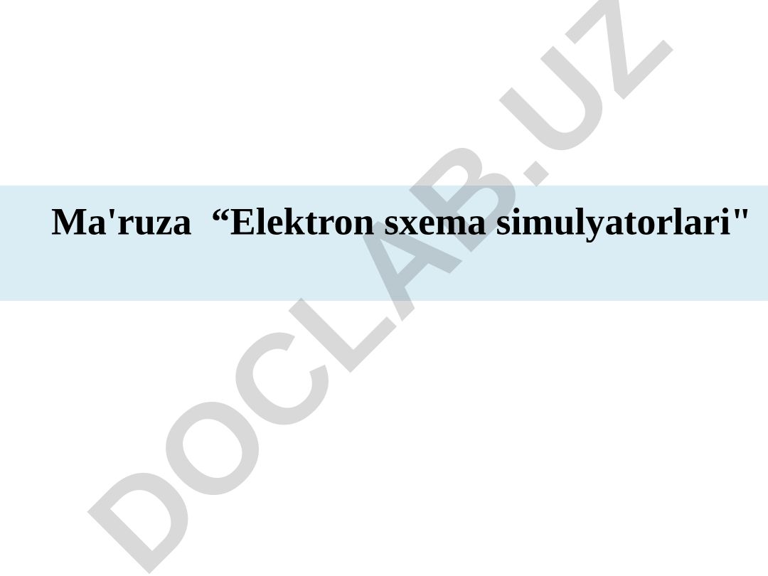 Elektron sxema simulyatorlari