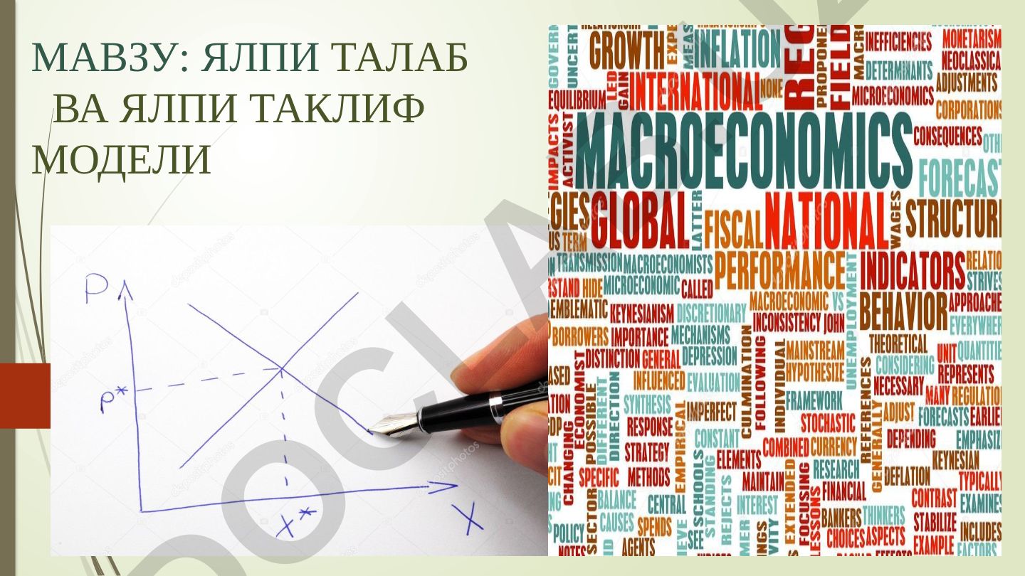Ялпи талаб ва ялпи таклиф модели