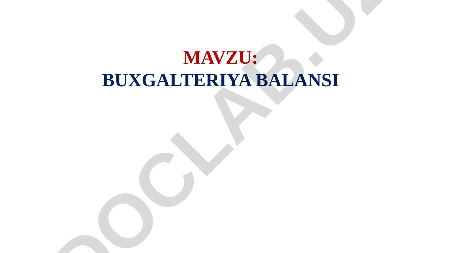 BUXGALTERIYA BALANSI