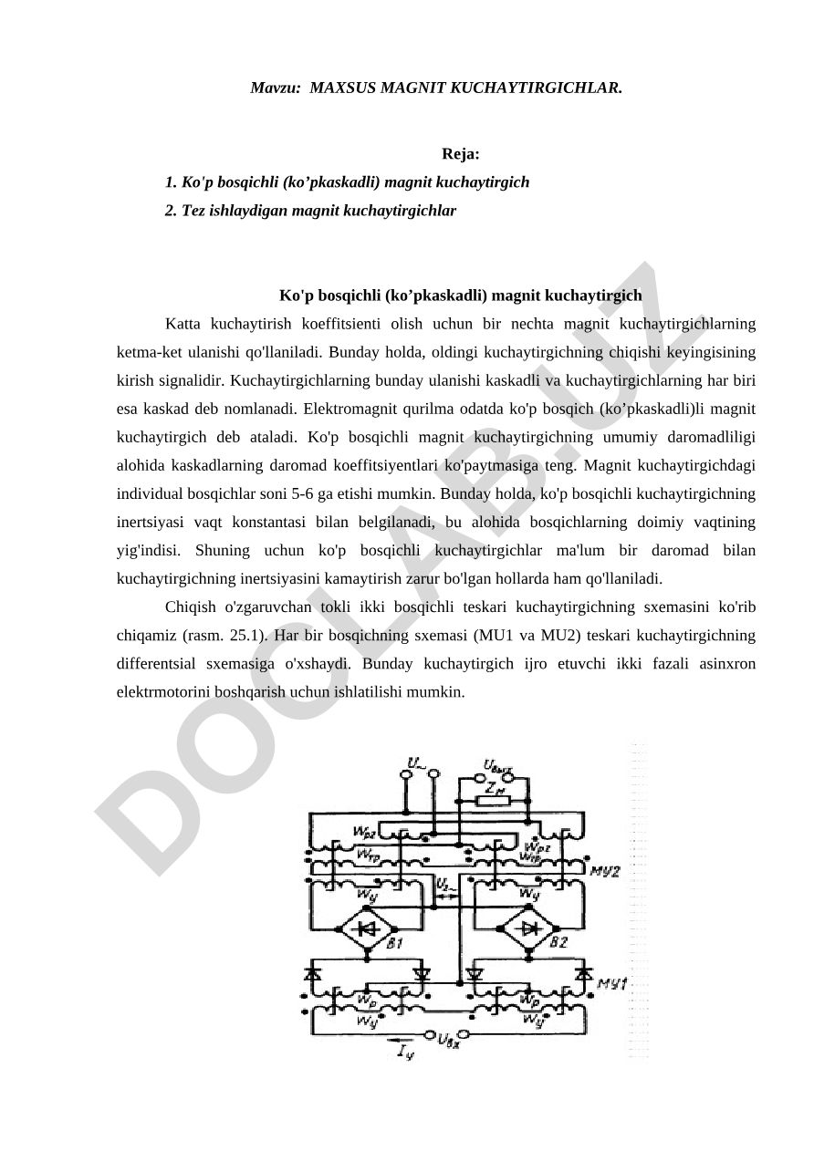 MAXSUS MAGNIT KUCHAYTIRGICHLAR