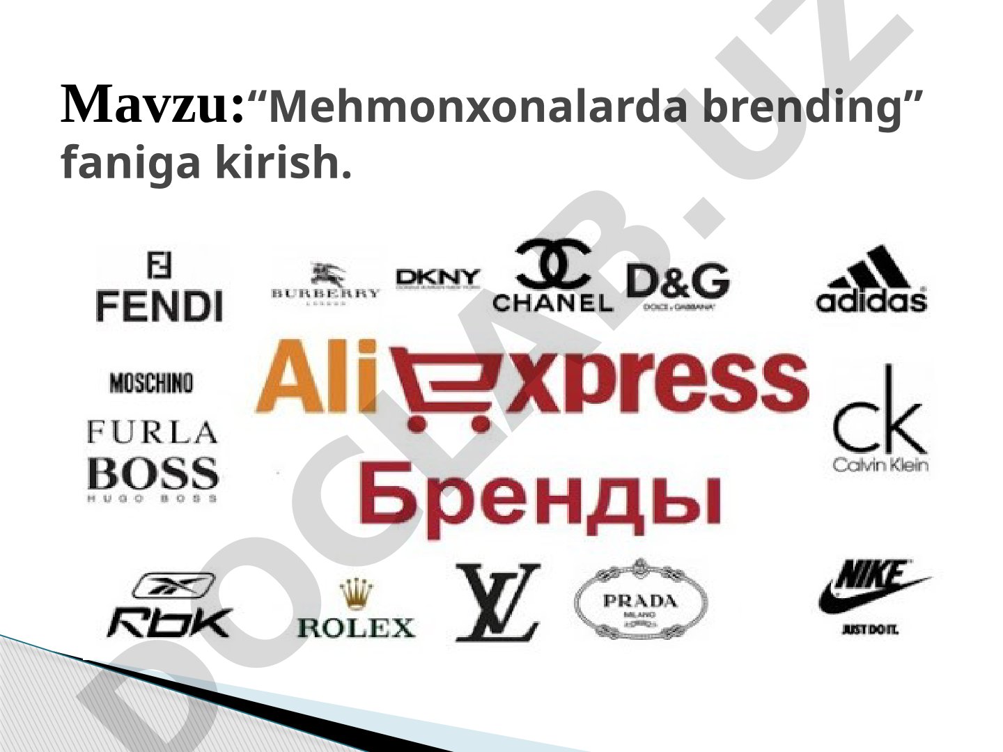 Mehmonxonalarda brending taqdimoti