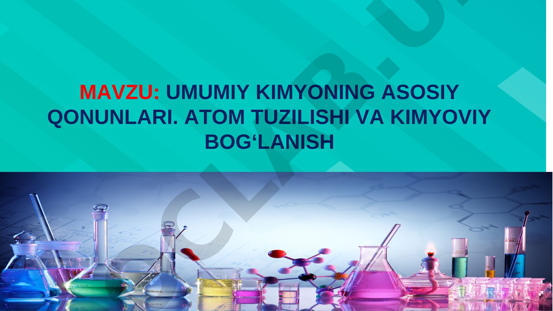 Kimyo fanining asosiy qonunlari taqdimoti