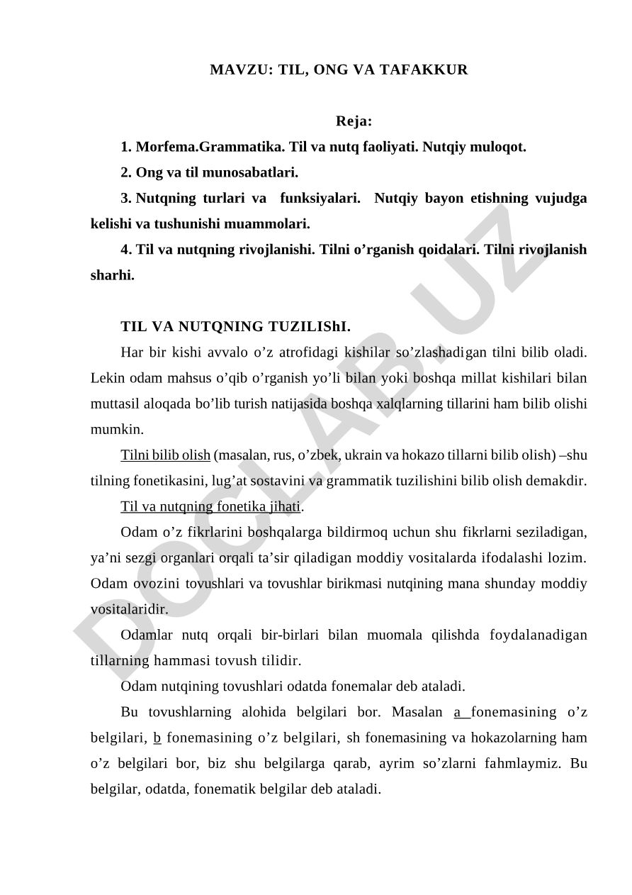 TIL, ONG VA TAFAKKUR