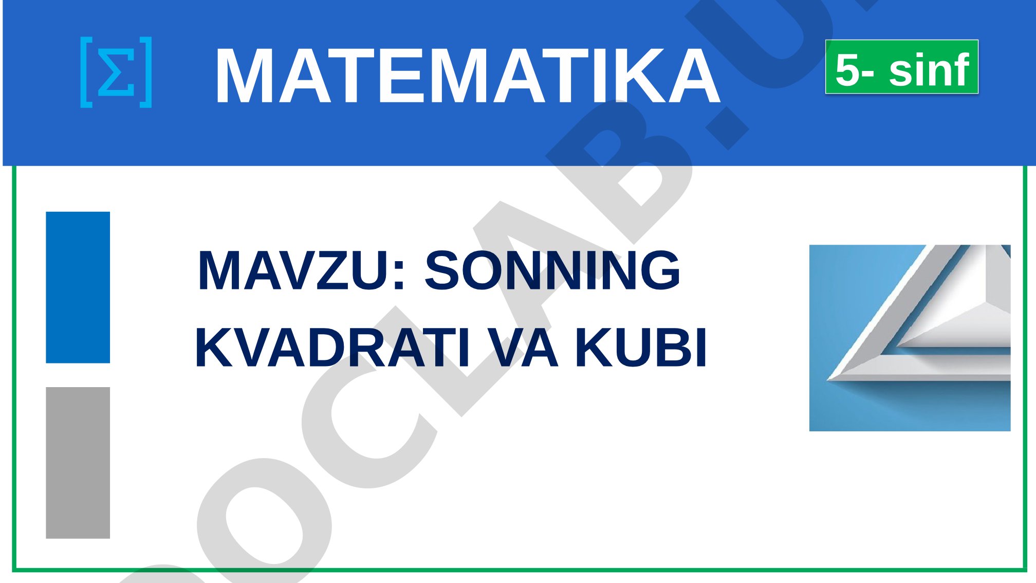 Matematika dars taqdimoti