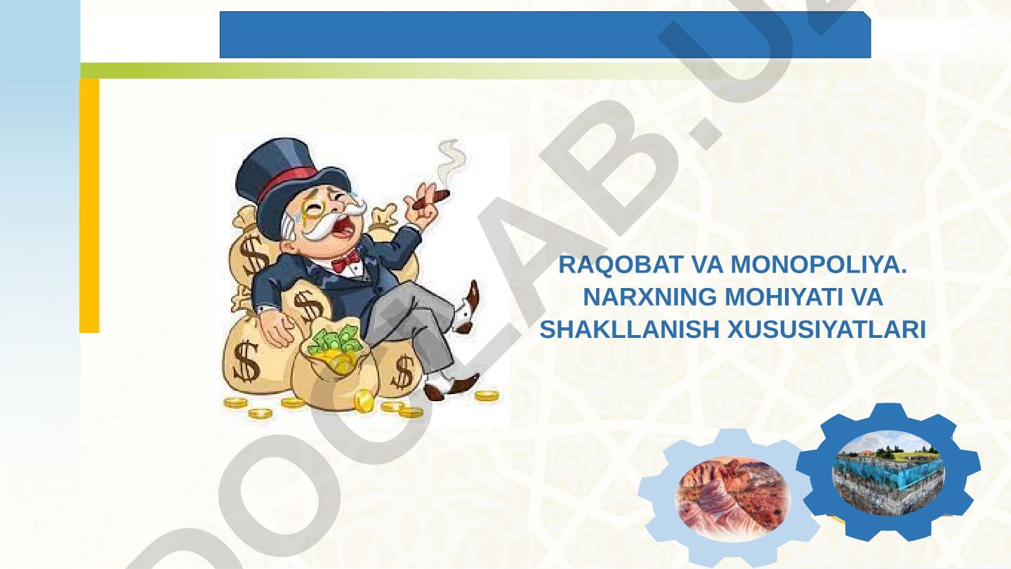 Raqobat va monopoliyaning mohiyati, turlari va O'zbekistonda raqobatchilik muhiti