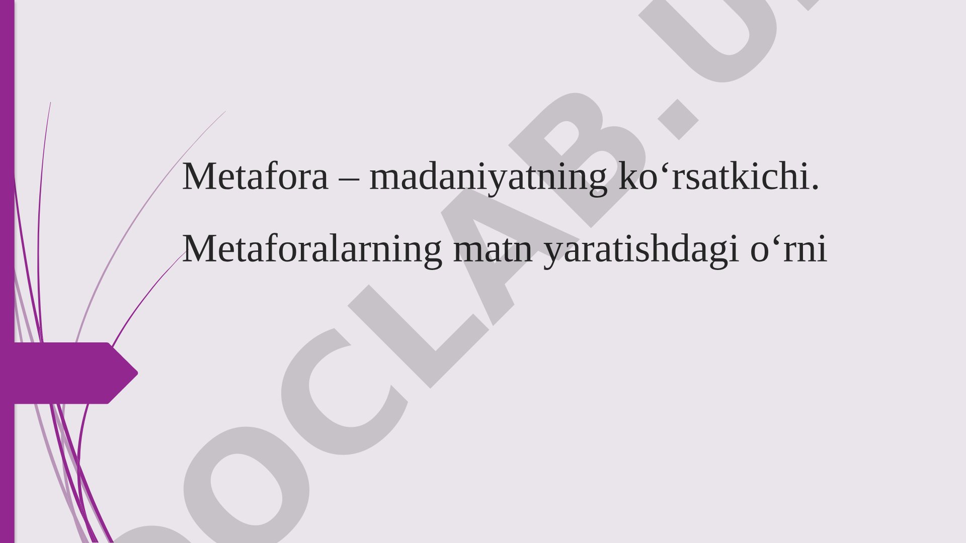 Metaforalar haqida taqdimot