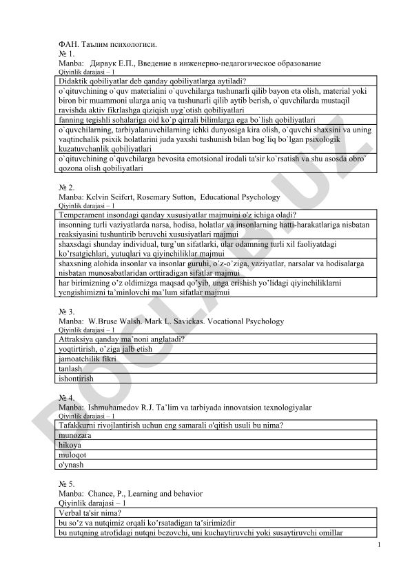 Ta'lim psixologiyasi: Didaktik qobiliyatlar va temperament