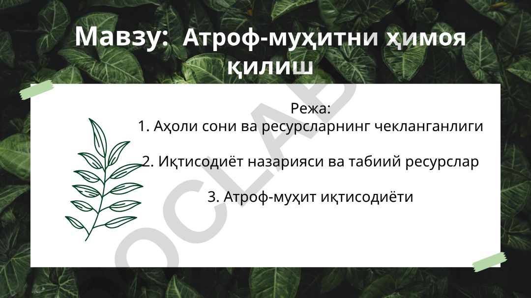 Атроф-муҳитни ҳимоя қилиш