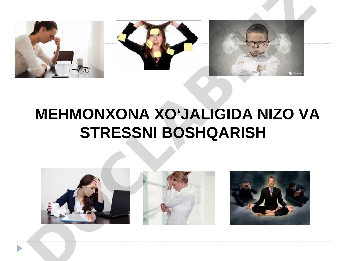 Mehmonxona nizo boshqarish taqdimoti