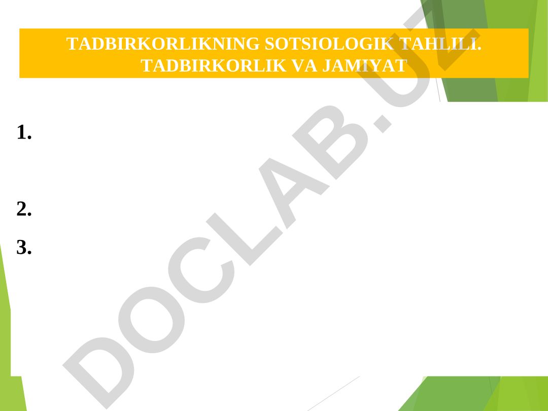 Tadbirkorlikning sotsiologik tahlili