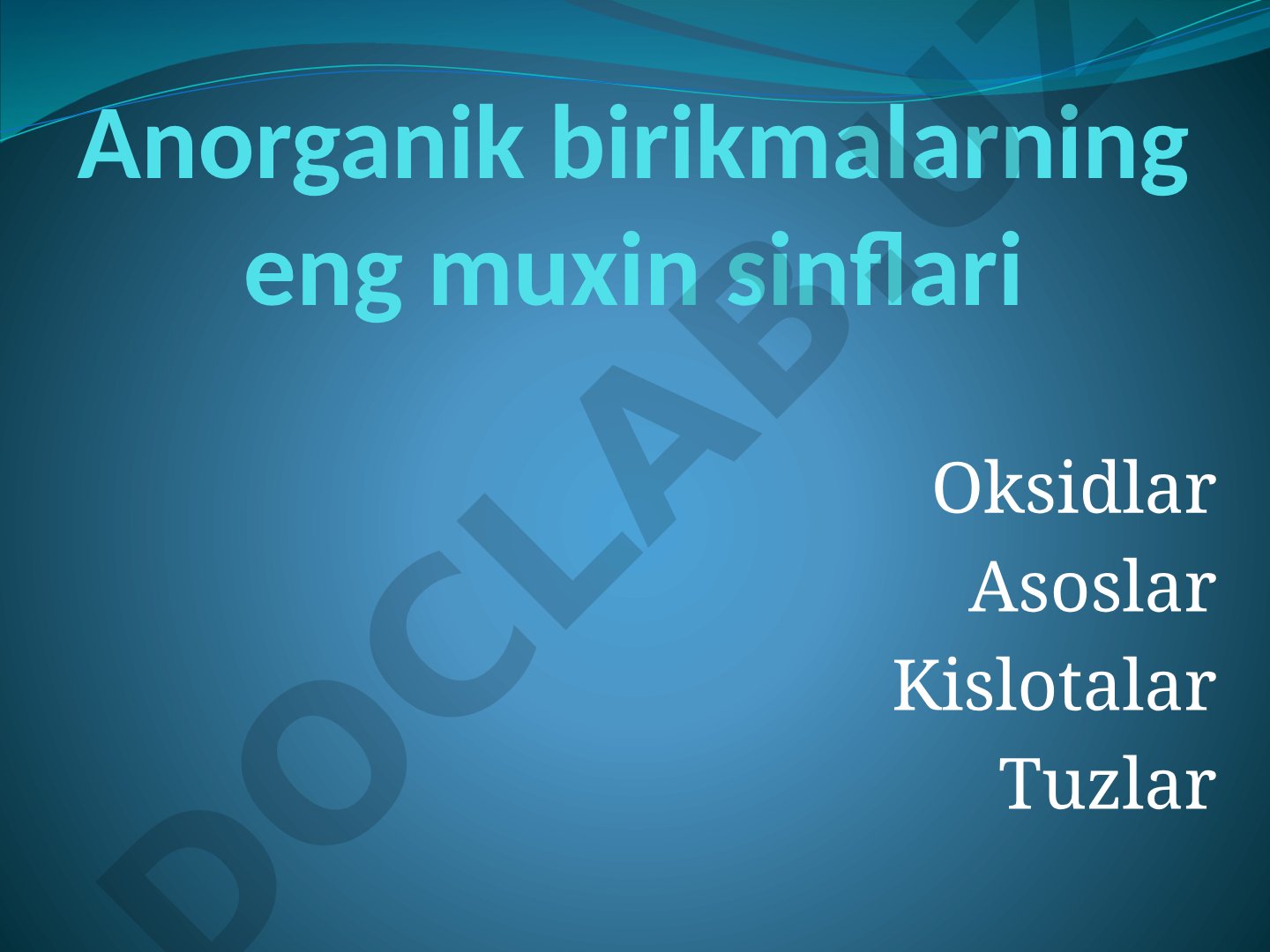 Anorganik birikmalar taqdimoti