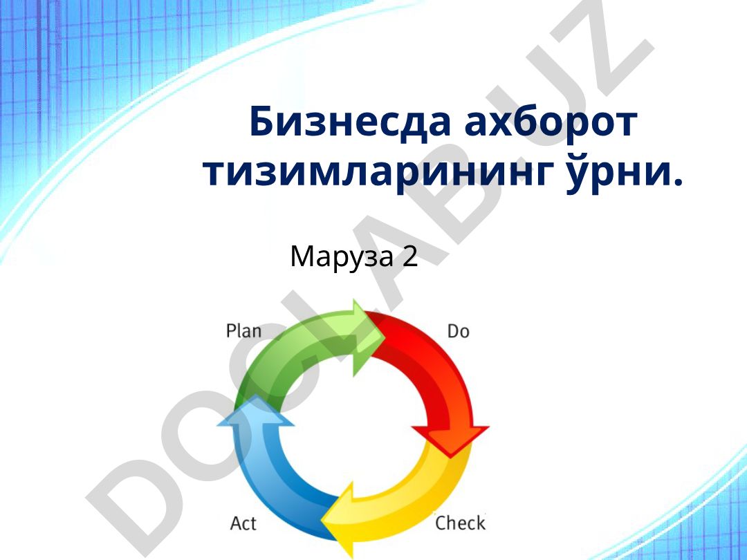 Бизнесда ахборот тизимларининг ўрни