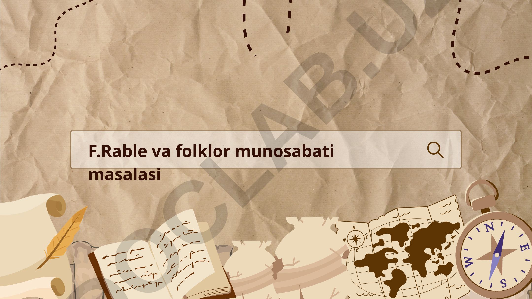 F. Rable va folklor munosabati masalasi