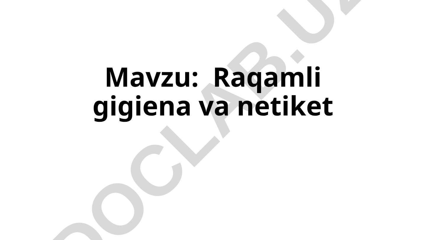 Raqamli gigiena va netiket