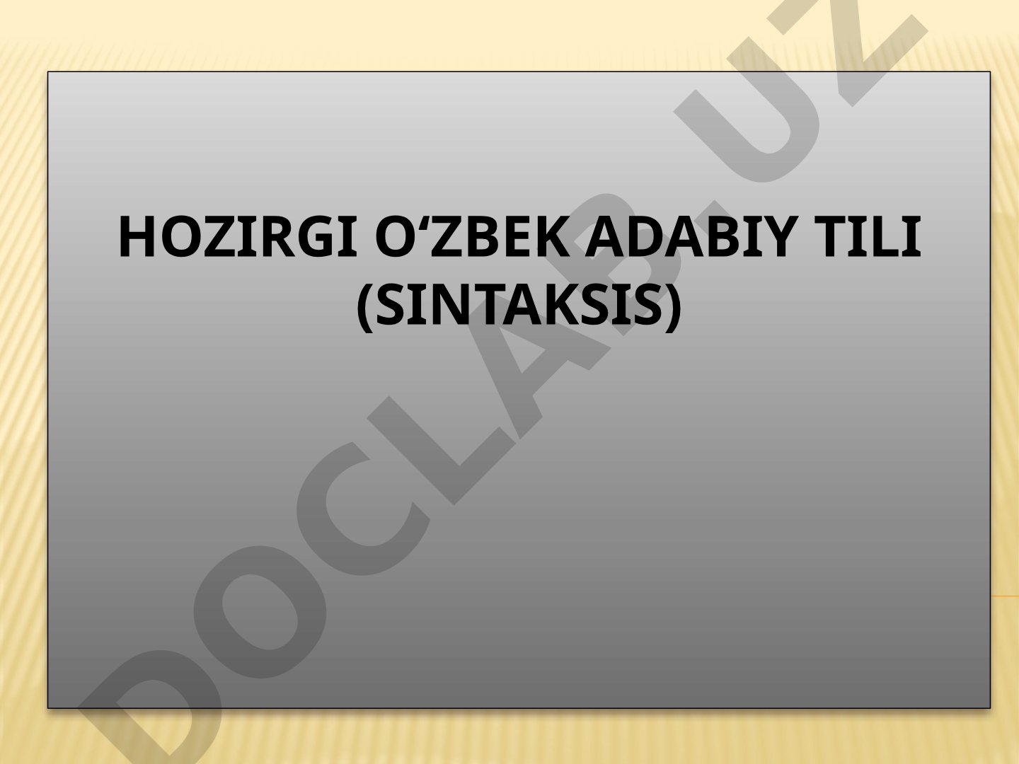 O‘zbek tili sintaksisi taqdimoti