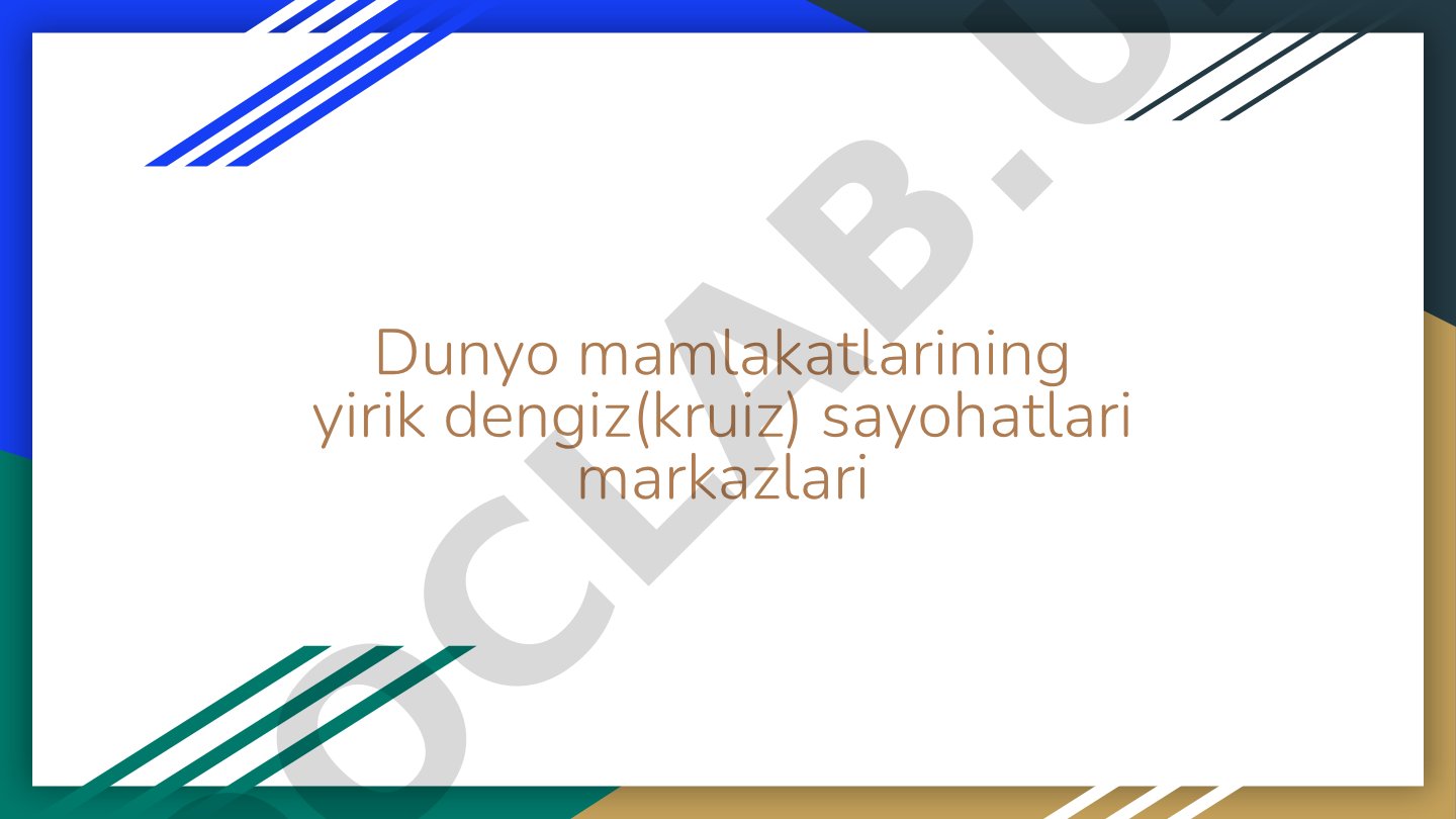 Kruiz industriyasi taqdimoti