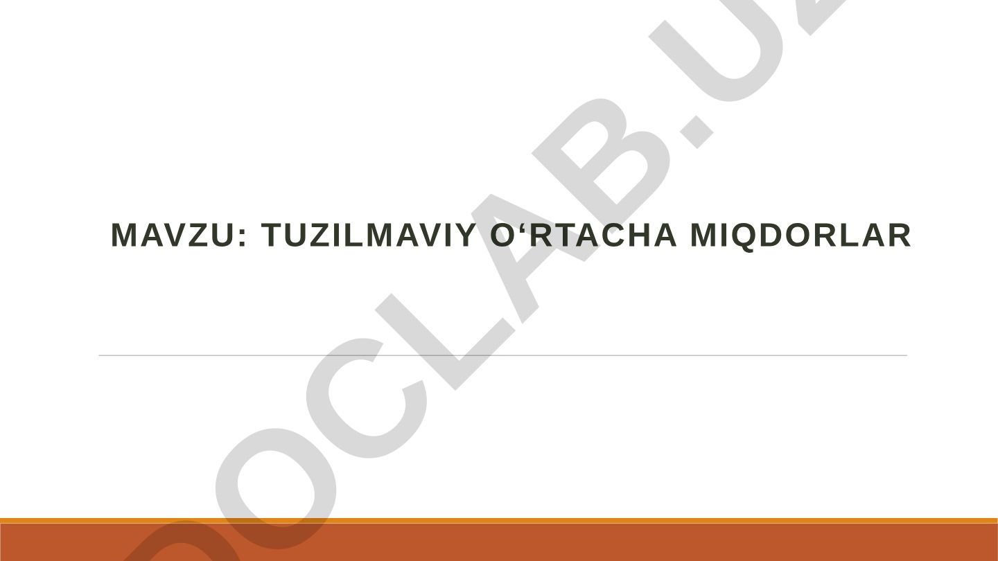 Tuzilmaviy o'rtacha miqdorlar: mediana, moda va ularning statistikada hisoblash usullari