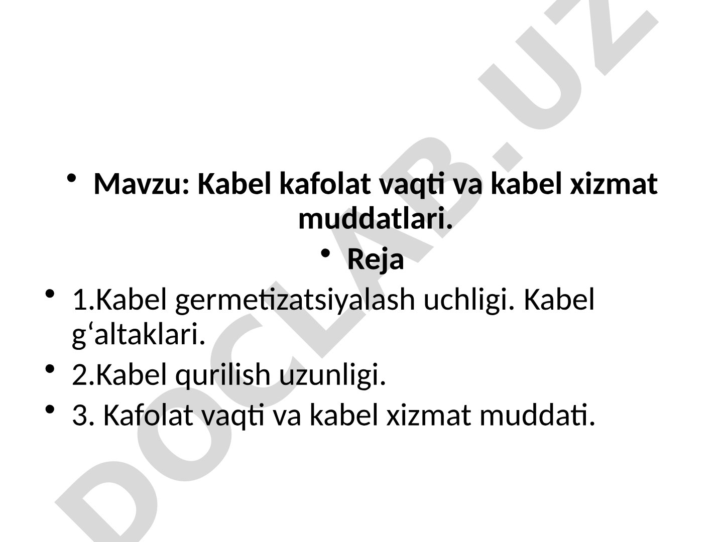 Kabel kafolat vaqti va kabel xizmat muddatlari