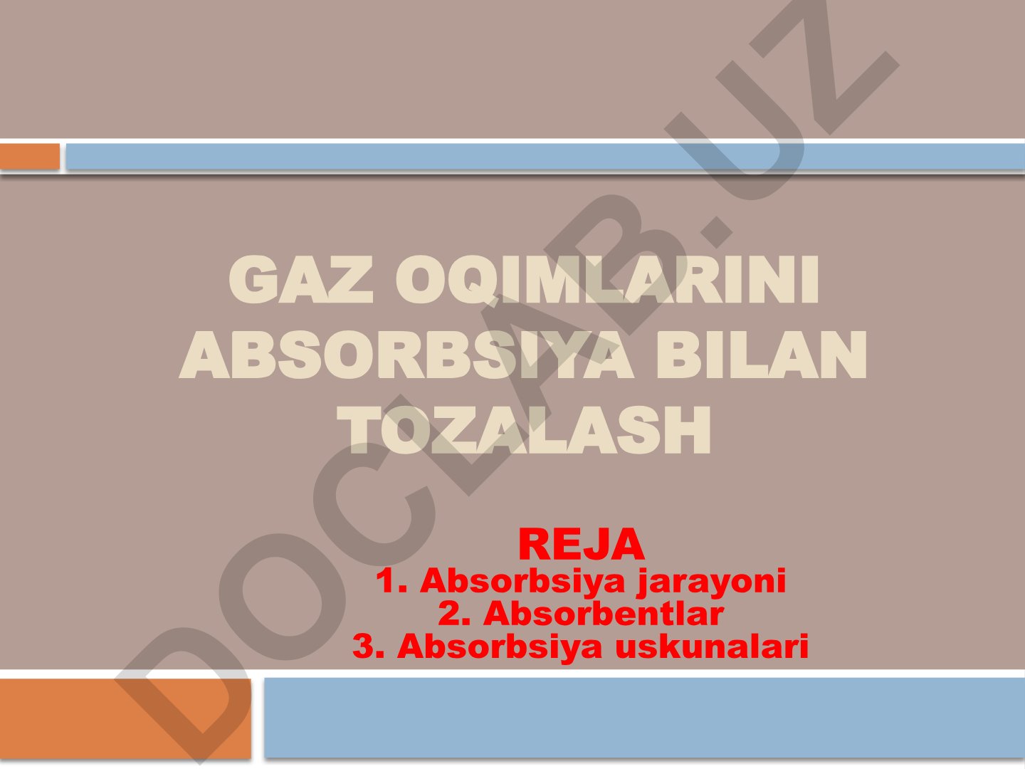 Gaz oqimlarini absorbsiya bilan tozalash