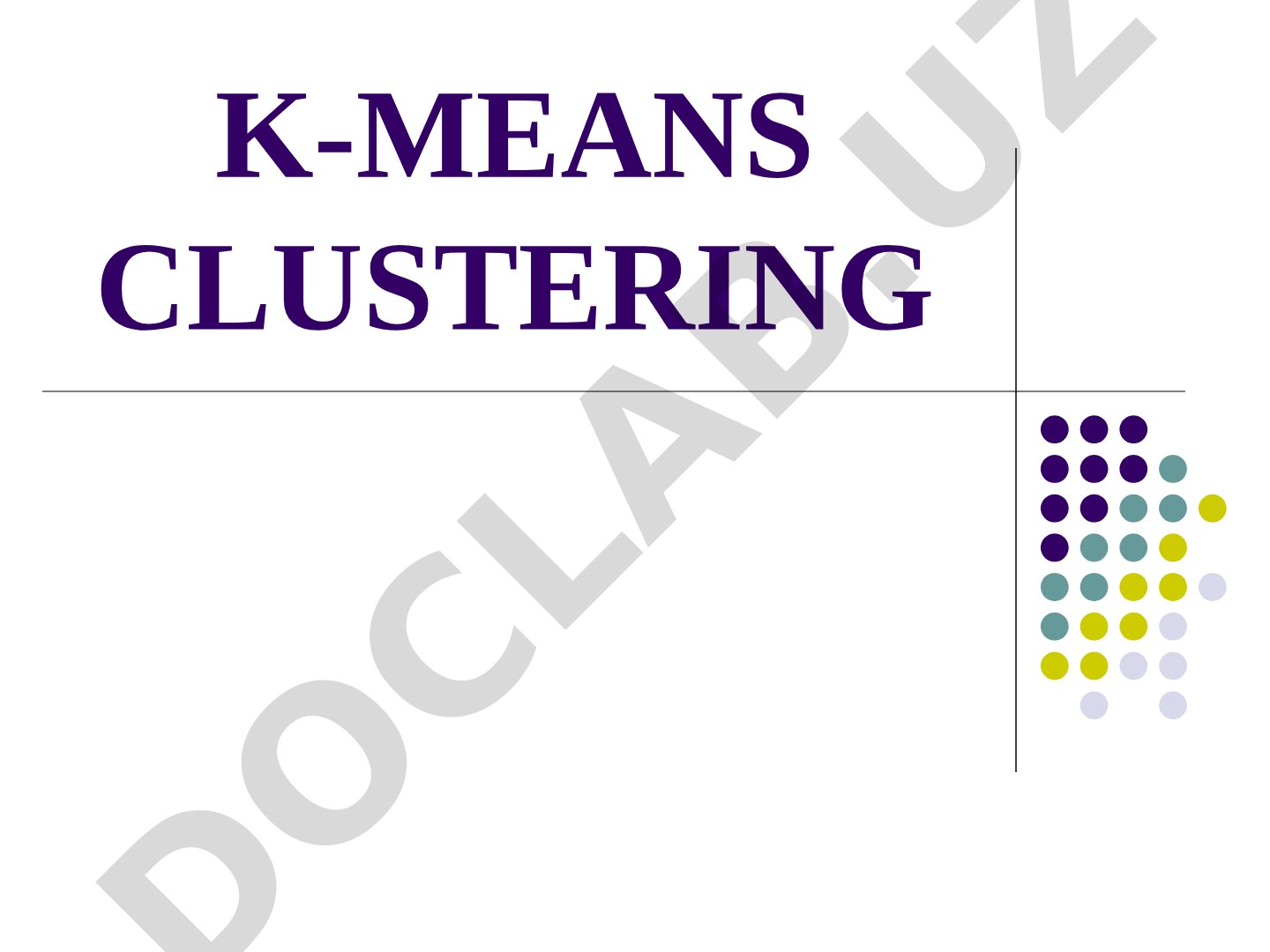 K-means klasterlash taqdimoti