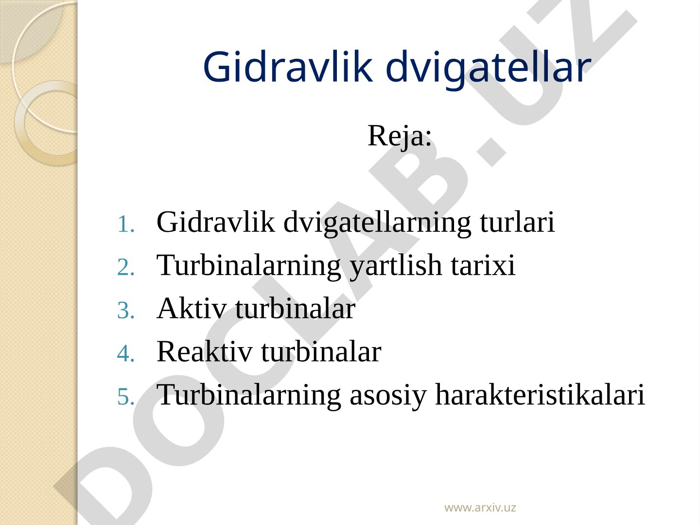 Gidravlik dvigatellar taqdimoti