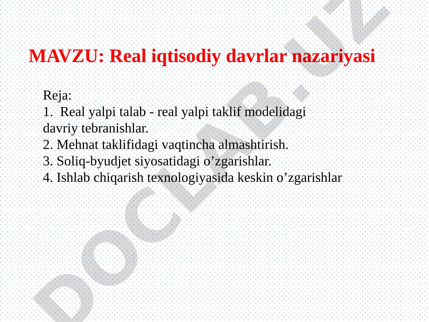 Makroiqtisodiy muvozanat taqdimoti
