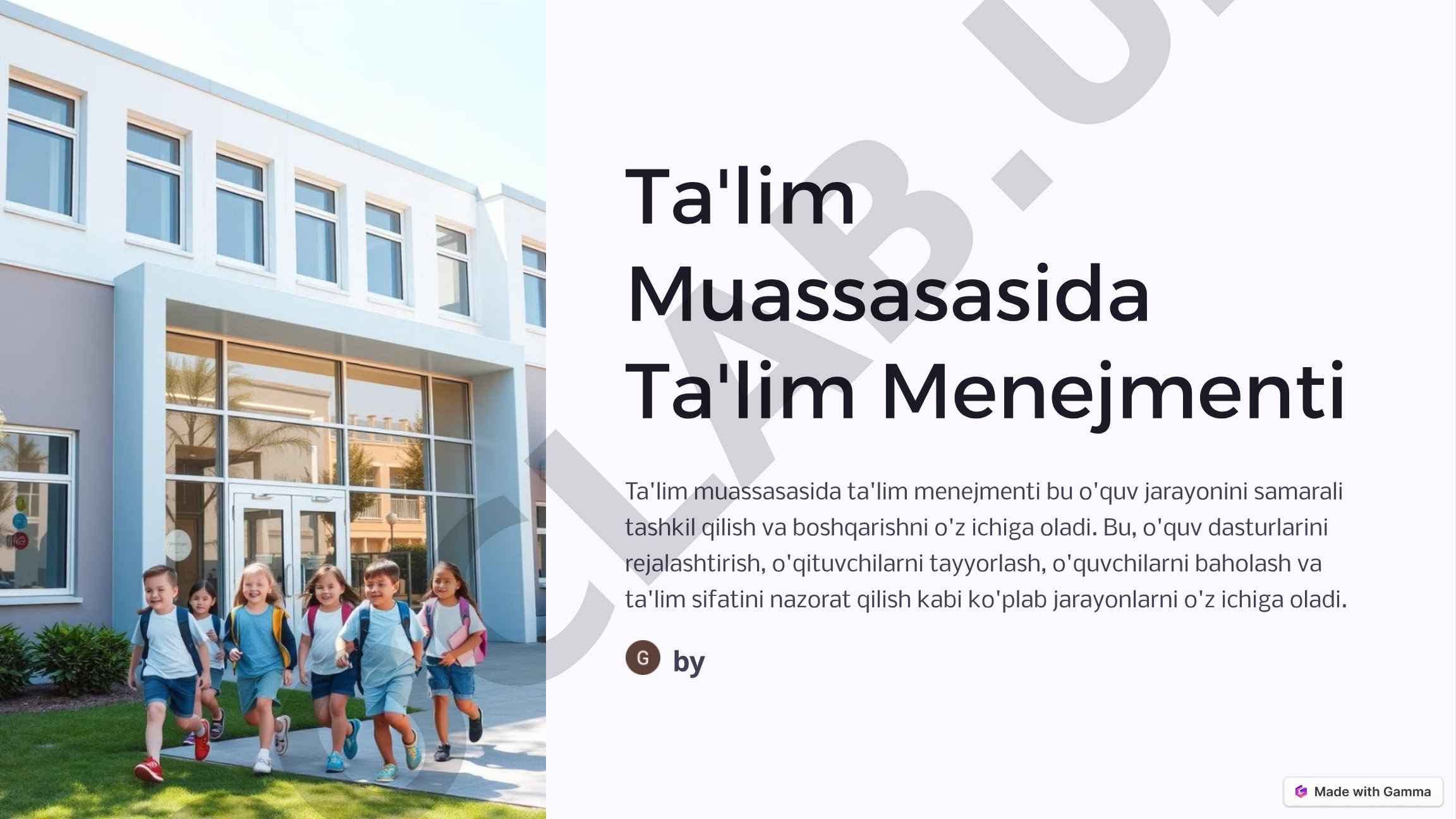 Ta'lim menejmenti taqdimoti