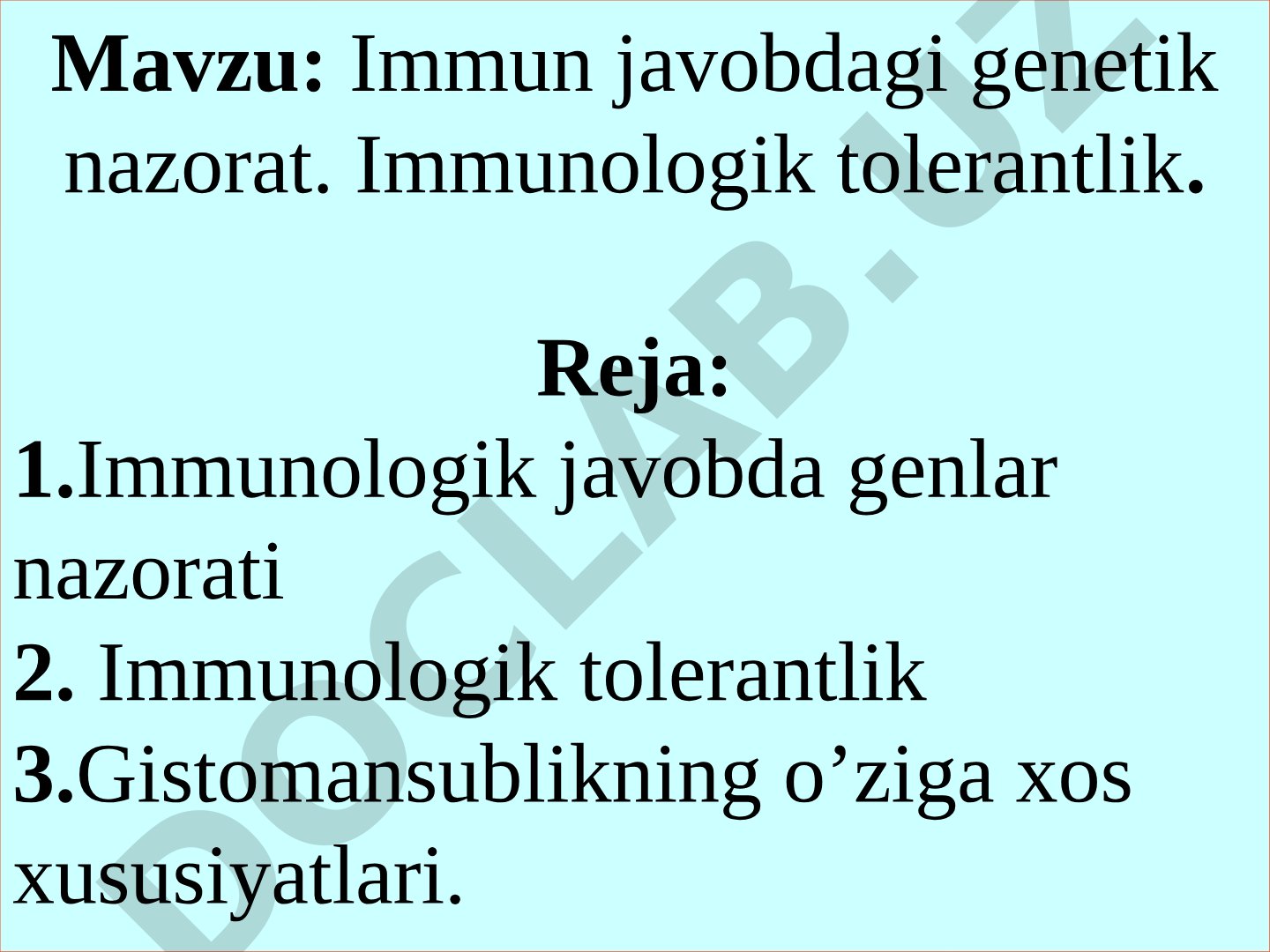 Immunologiya taqdimoti