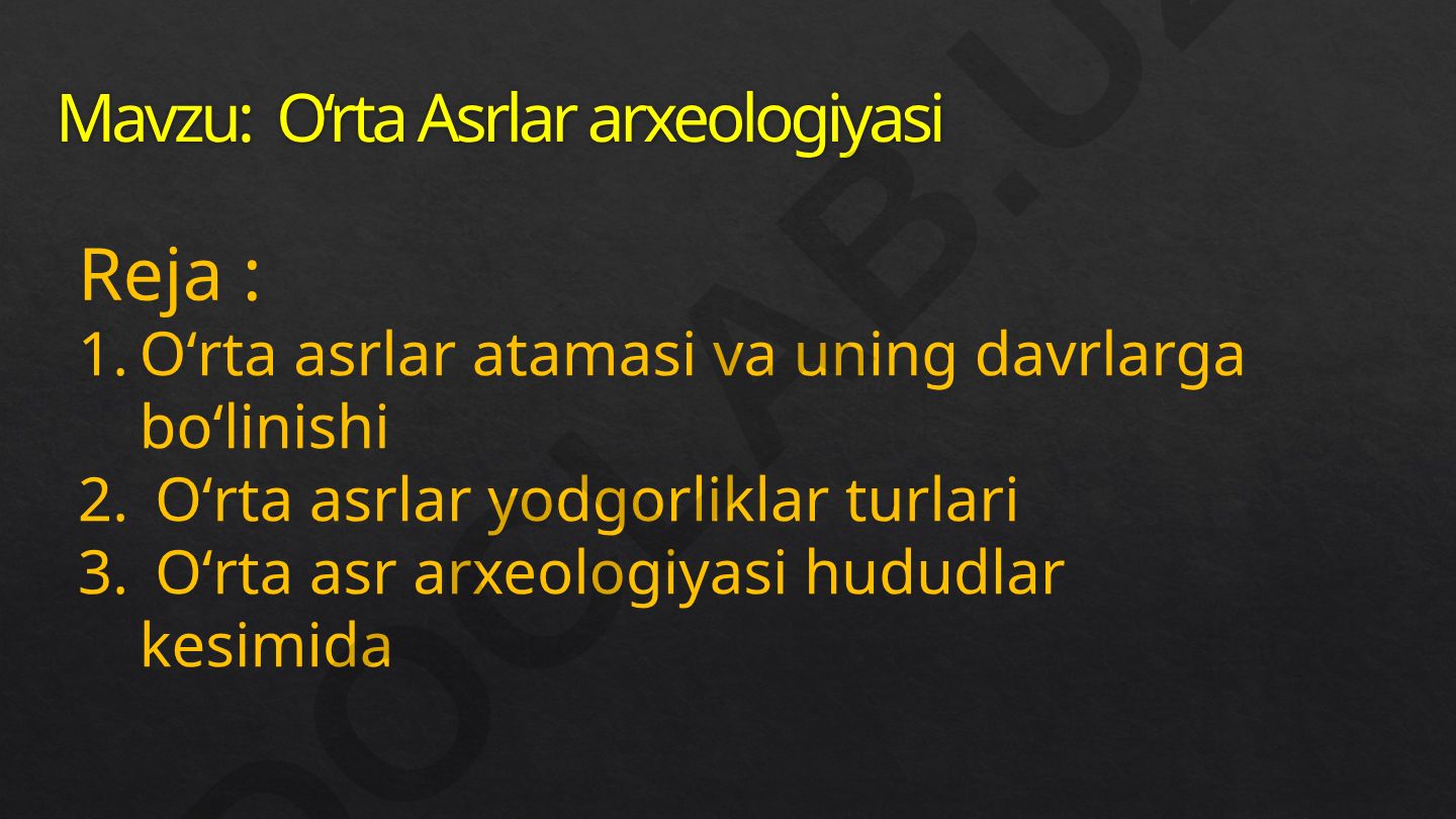O‘rta Asrlar arxeologiyasi