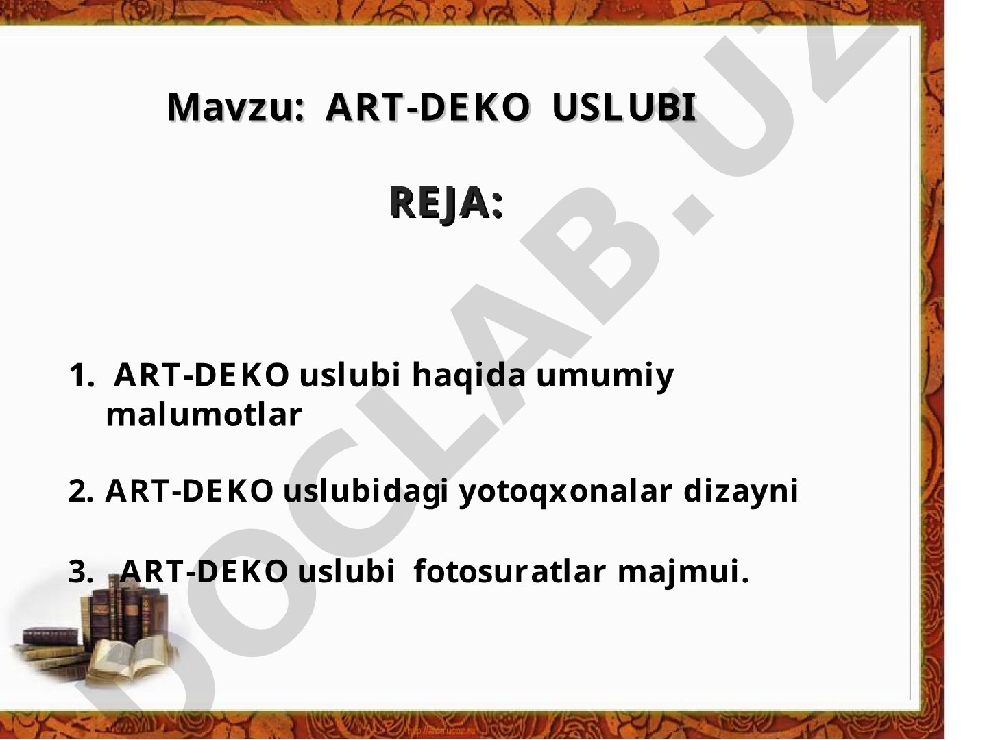 Art-deko uslubi taqdimoti